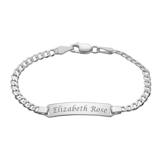silver baby bracelet engraved