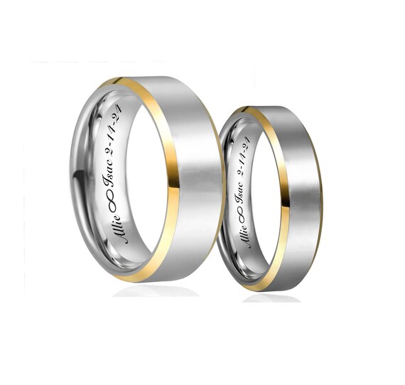 Amazon.com: Personalized Promise Rings, Custom Couples Rings Titanium Steel  Black Ring Wedding Bands Valentine's Day Gifts for Men Women : Clothing,  Shoes & Jewelry