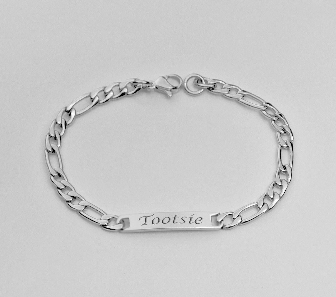 Baby ID Bracelet Personalized 5 Silver Baby Bracelet Etsy