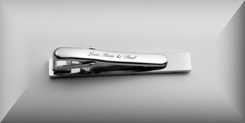 Personalized Tie Clip Silver Tie Clip Custom Engraved Free Best Man Gift For Him Dad Groom Groomsman Gift Wedding Gift, Buy 6 Get 7th Free image 5