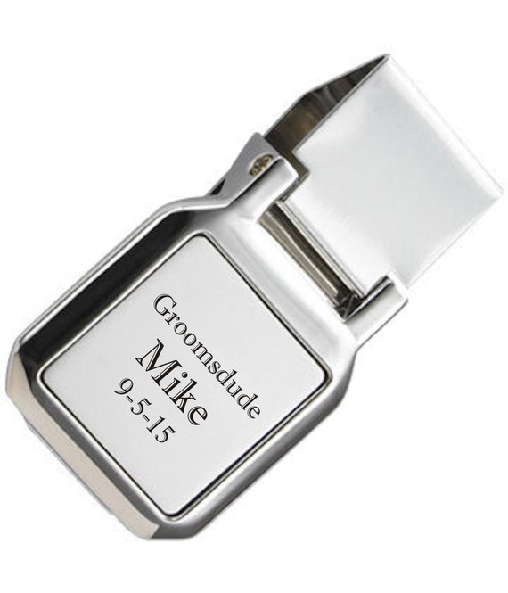 Personalized Silver Contemporary Hinged Money Clip Engraved Etsy - 