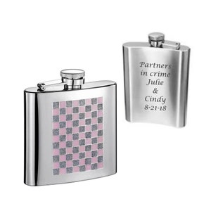 Engraved Bridesmaid Gifts , Personalized Flask , Bridal Party Flask, Bachelorette Party Gifts, Girls Night Out, Ladies Flasks Engraved Free