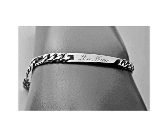 Engraved Bracelet, Silver Ladies ID Bracelet, Personalized Bracelet, Silver ID Bracelet, Custom ID Bracelet, Women's Bracelet Engraved Bracelet, Silver Ladies ID Bracelet, Personalized Bracelet, Silver ID Bracelet, Custom ID Bracelet, Women's Bracelet