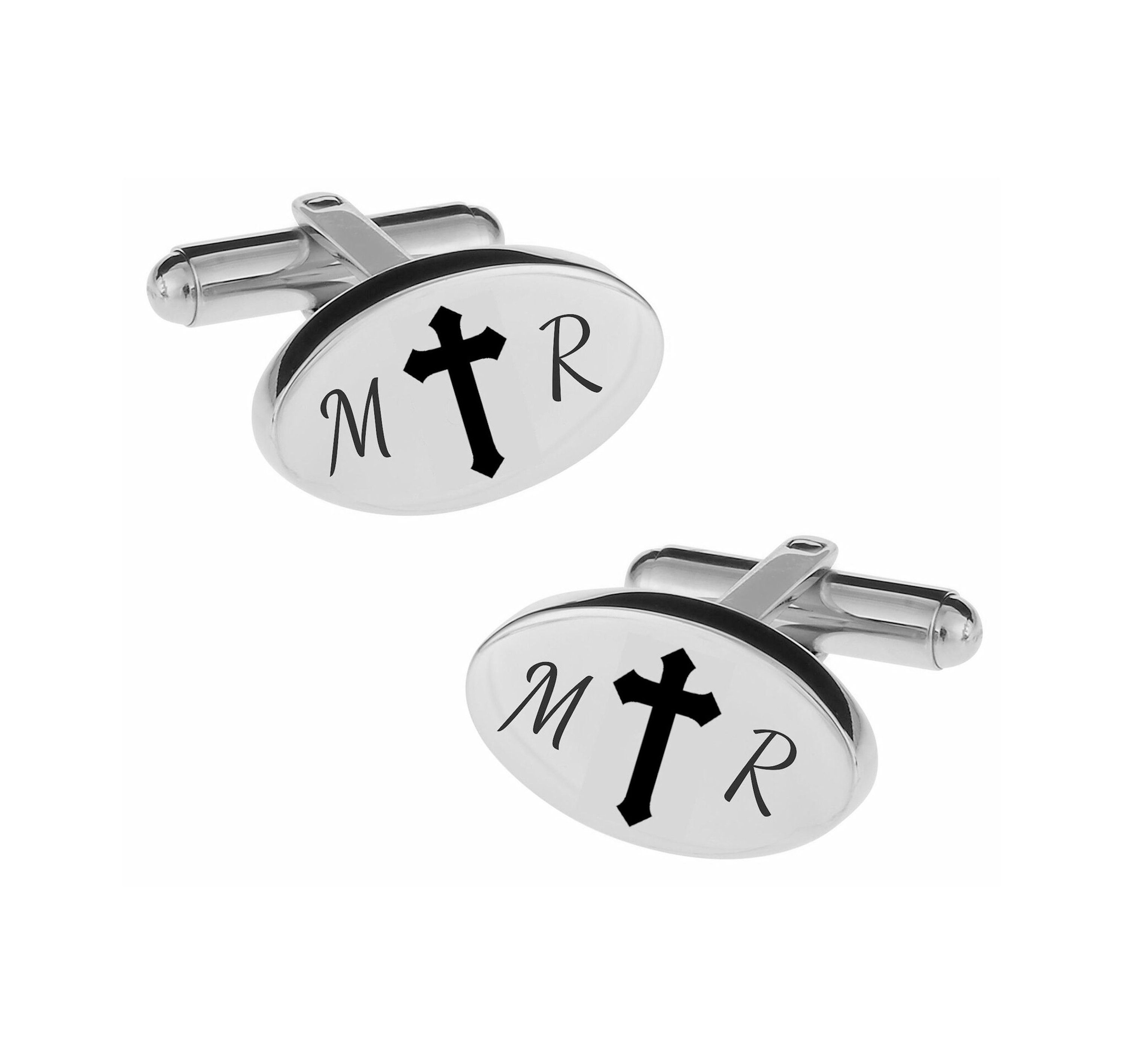 Silver cross cufflinks clearance