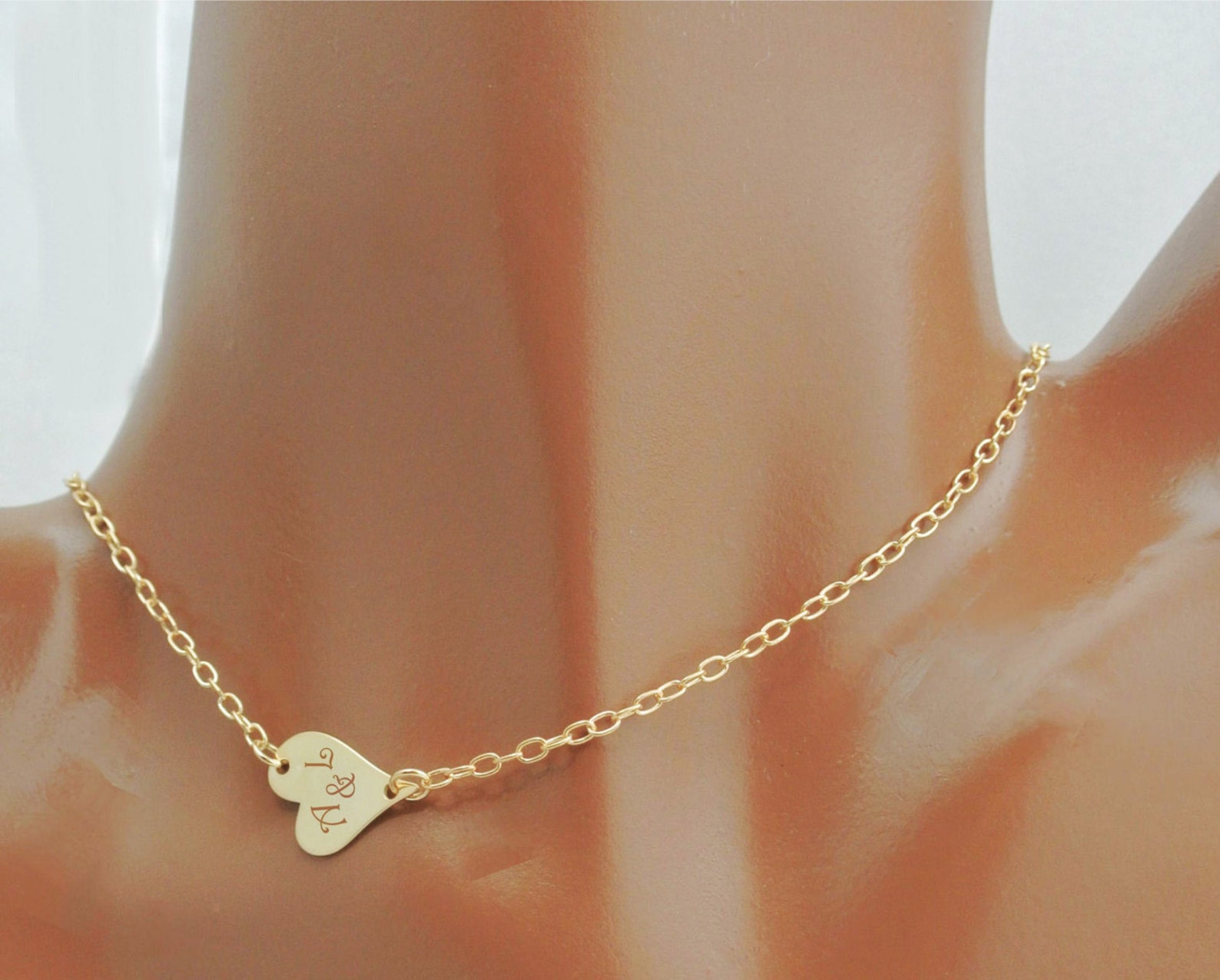 Petite Heart Necklace Gold Filled Heart Necklace Gold Heart | Etsy