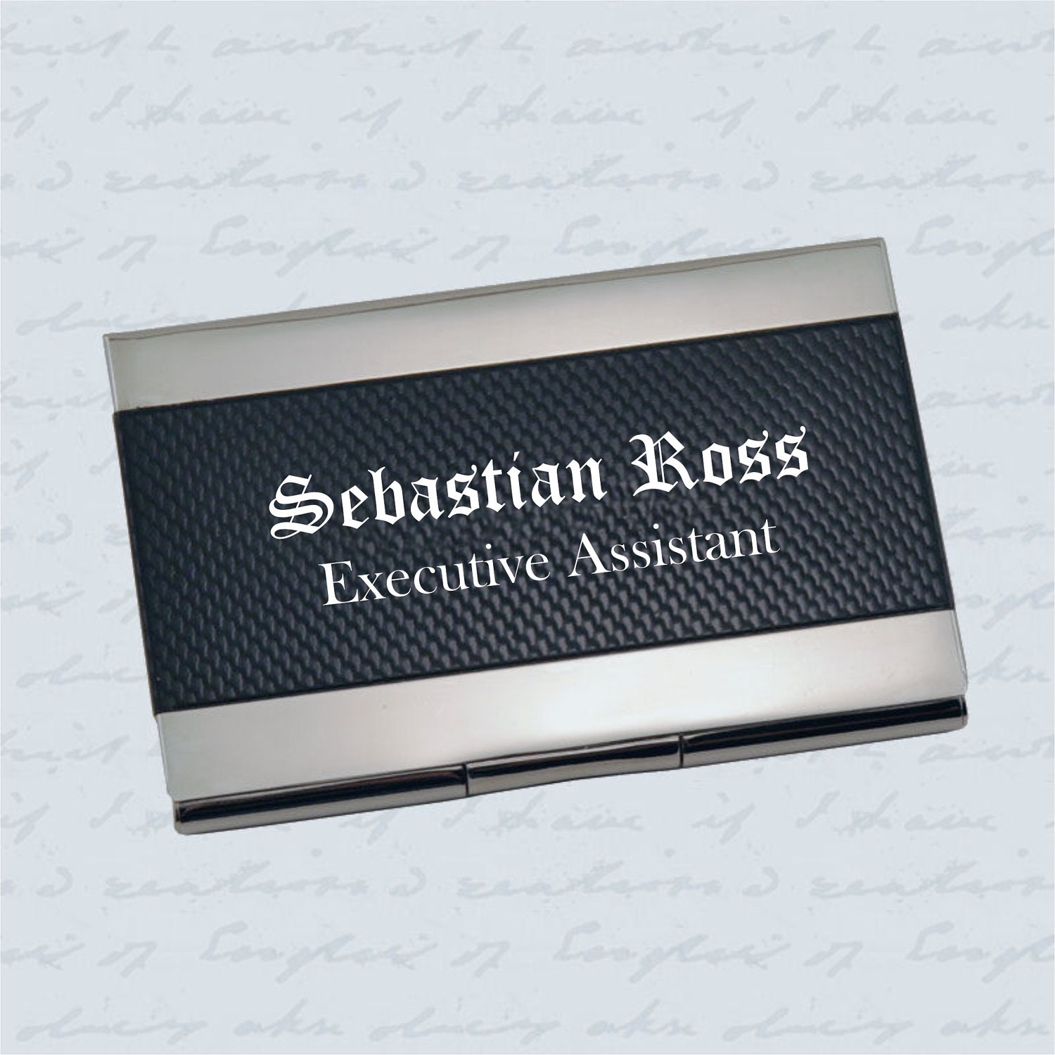 Personalized Silver Carbon Fiber Business Credit Card Holder Etsy