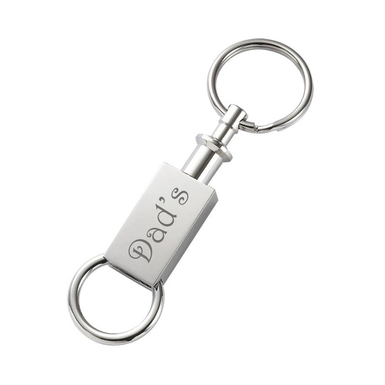 Personalized Silver Detachable Valet Keychain Custom Engraved Etsy