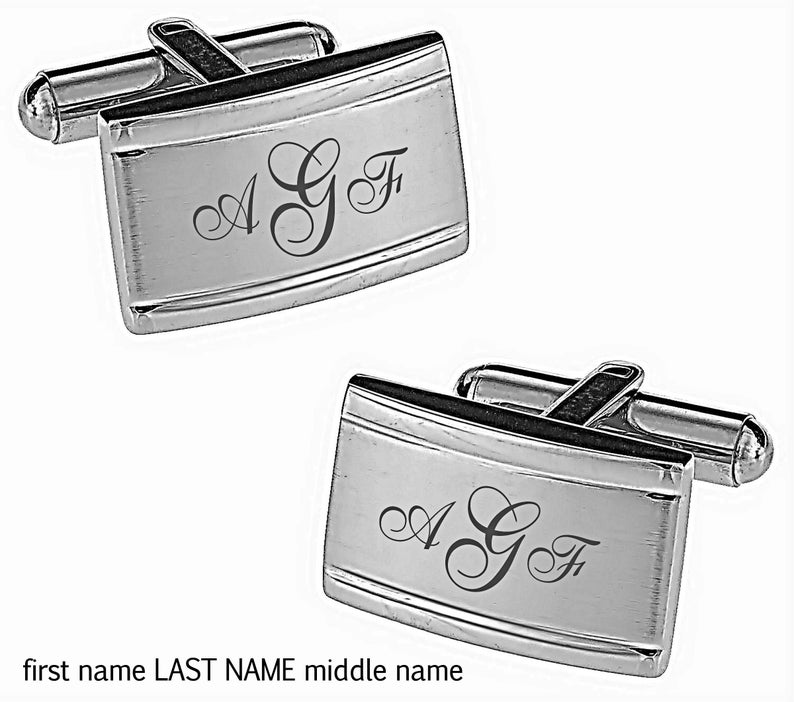 Personalized Cufflinks Engraved Cufflinks Silver Cufflinks Monogrammed Gift For Him Groomsman Gift Best Man Wedding Gifts Buy 6 Get 7th Free image 6