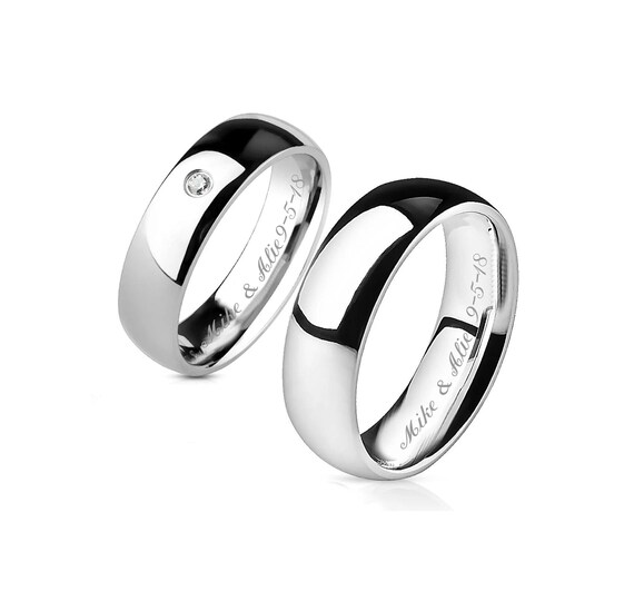 Rings For Him Engraved Ring Solid Gold Inside Engraved Rings