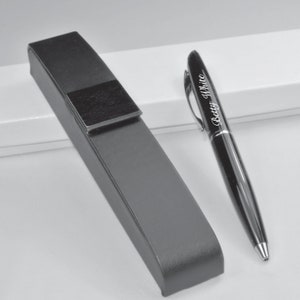 Personalized Black  Enamel Ballpoint Pen Custom Engraved Free, Groomsmen, Father, Graduation Gift, Teacher Gift