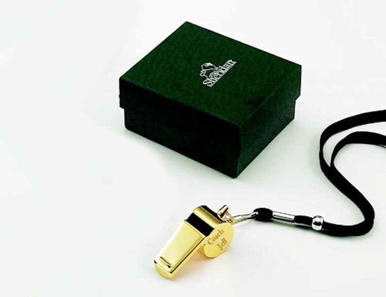 Personalized Gold Coach Whistle With Lanyard Custom Engraved Etsy