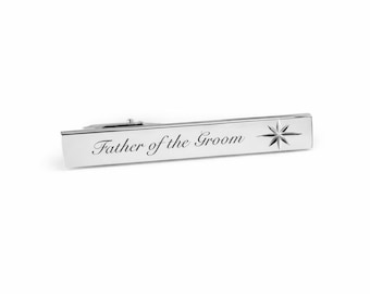 Personalized Engraved Tie Clip, Stainless Steel Tie Bar, Father of the Groom Gift
