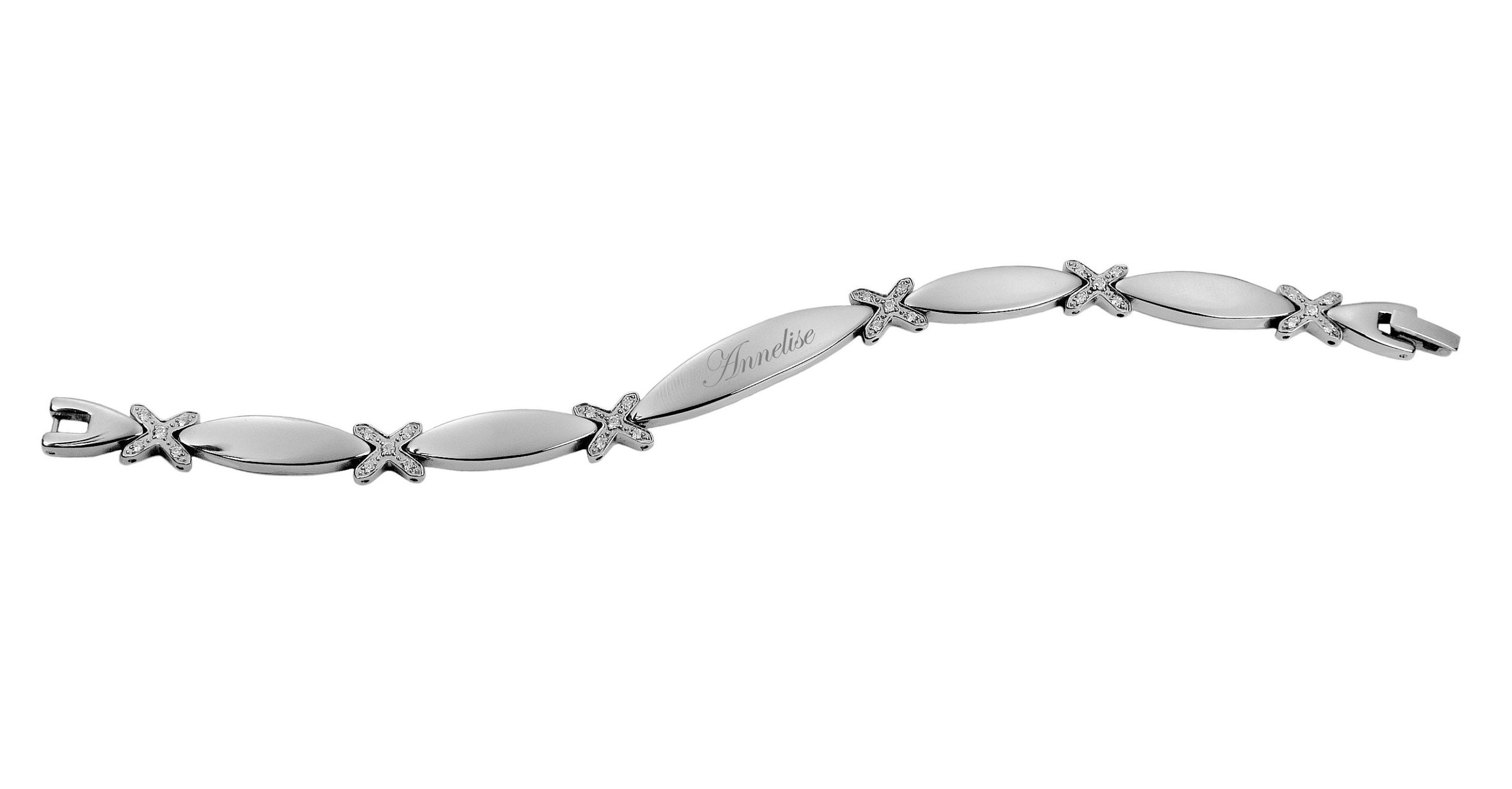 Engraved Heart Bracelet Silver Ladies XOXO Bracelet Bracelet