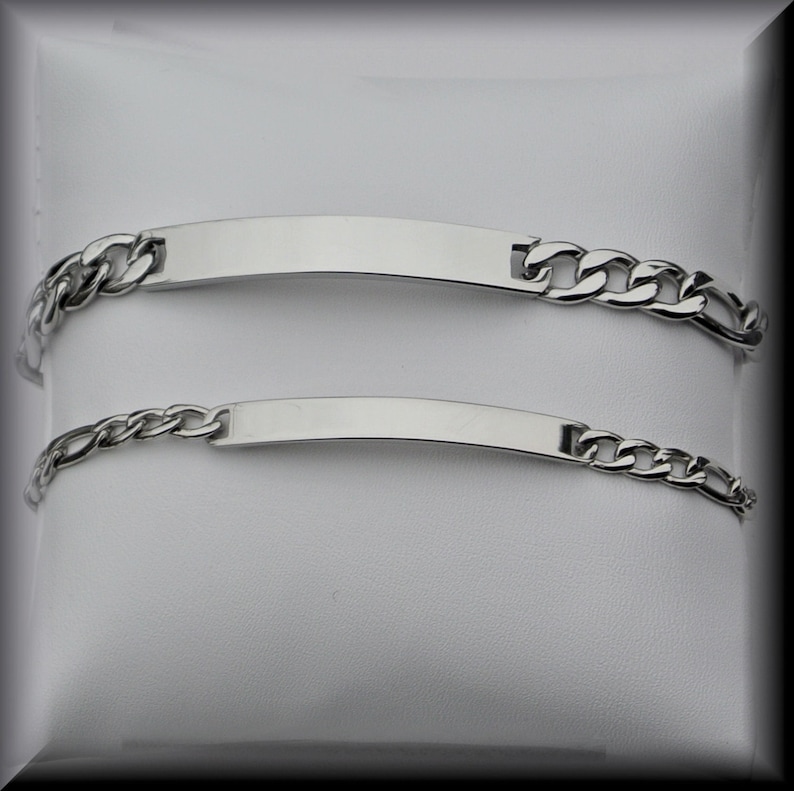 Personalized Bracelet Set Silver His & Hers Bracelets Custom Etsy