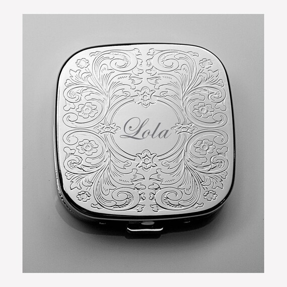 Personalized Pill Box Engraved Pill Case Monogrammed Pocket Etsy