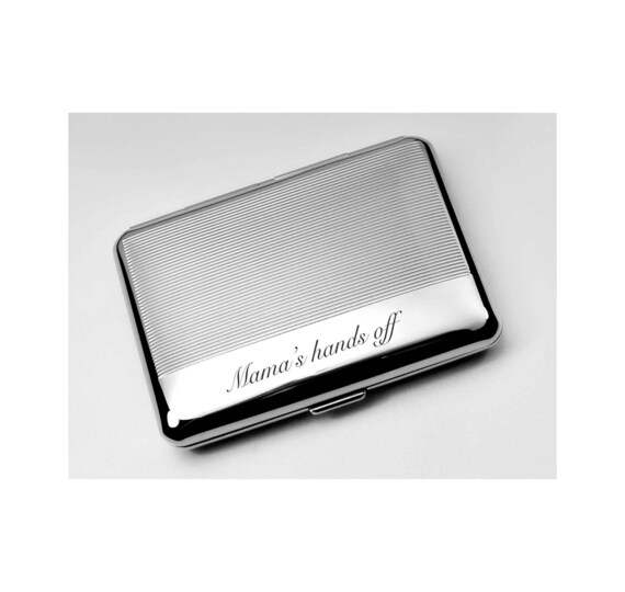 Personalized Silver Double-sided Cigarette Case, Engraved Stainless Steel  Gift for Smoker