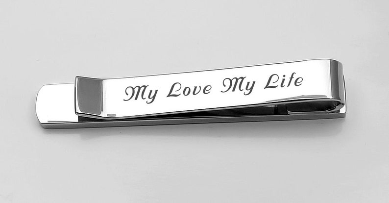 Personalized Tie Bar Engraved Tie Clip Silver Tie Clip Custom Tie Bar Gift For Groom Groomsman Best Man Wedding Favors Buy 6 Get 7th Free image 4