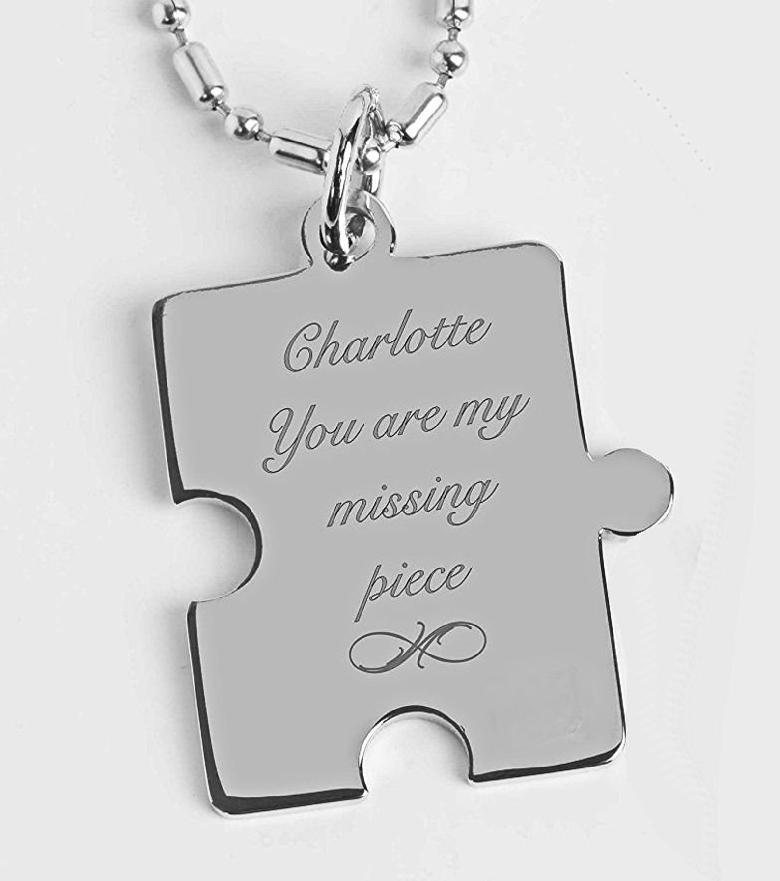 Puzzle Piece Necklace Personalized Puzzle Necklaces Silver Etsy