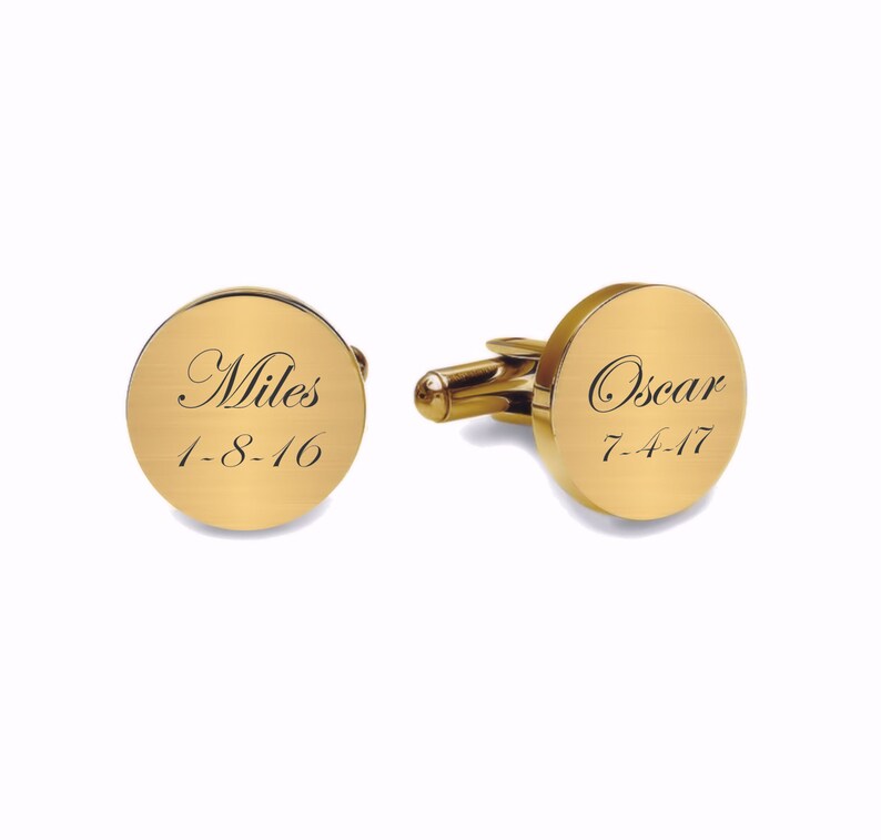 Personalized Cufflinks Engraved Cufflinks Gold Cufflinks Etsy