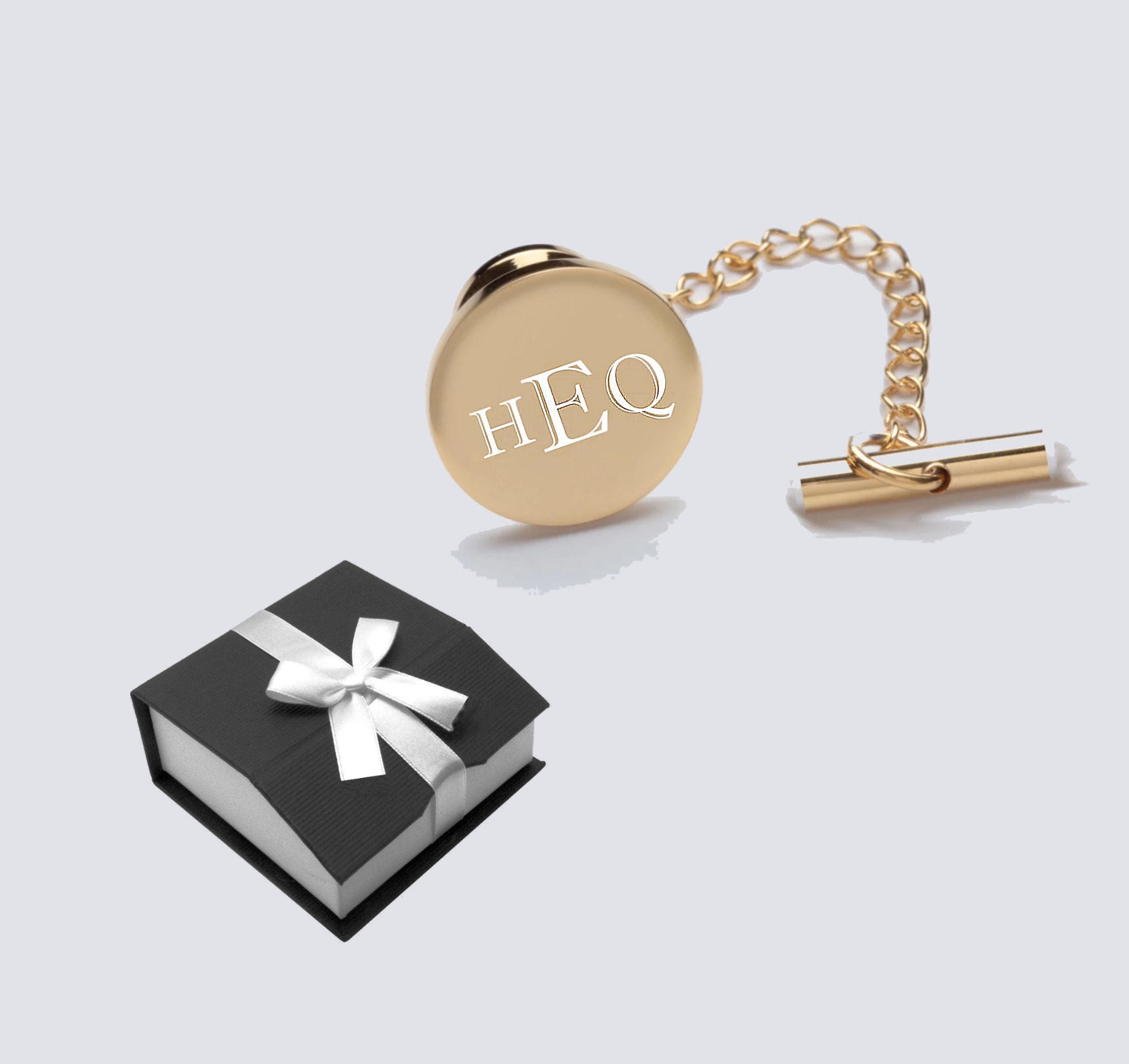 Monogrammed Gold Tie Pin, Personalized Stainless Steel, Groomsmen Gift Buy 6 Get 7th Free