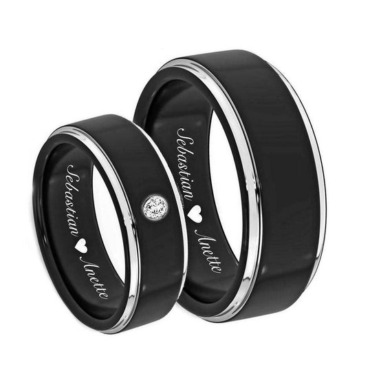 Anillos de promesa grabados anillo personalizado anillo de - Etsy