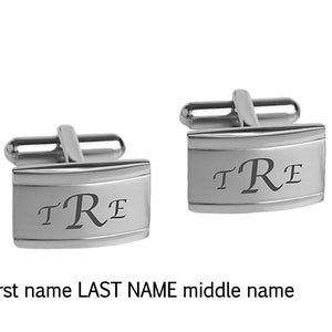 Personalized Cufflinks Engraved Cufflinks Silver Cufflinks Monogrammed Gift For Him Groomsman Gift Best Man Wedding Gifts Buy 6 Get 7th Free image 2