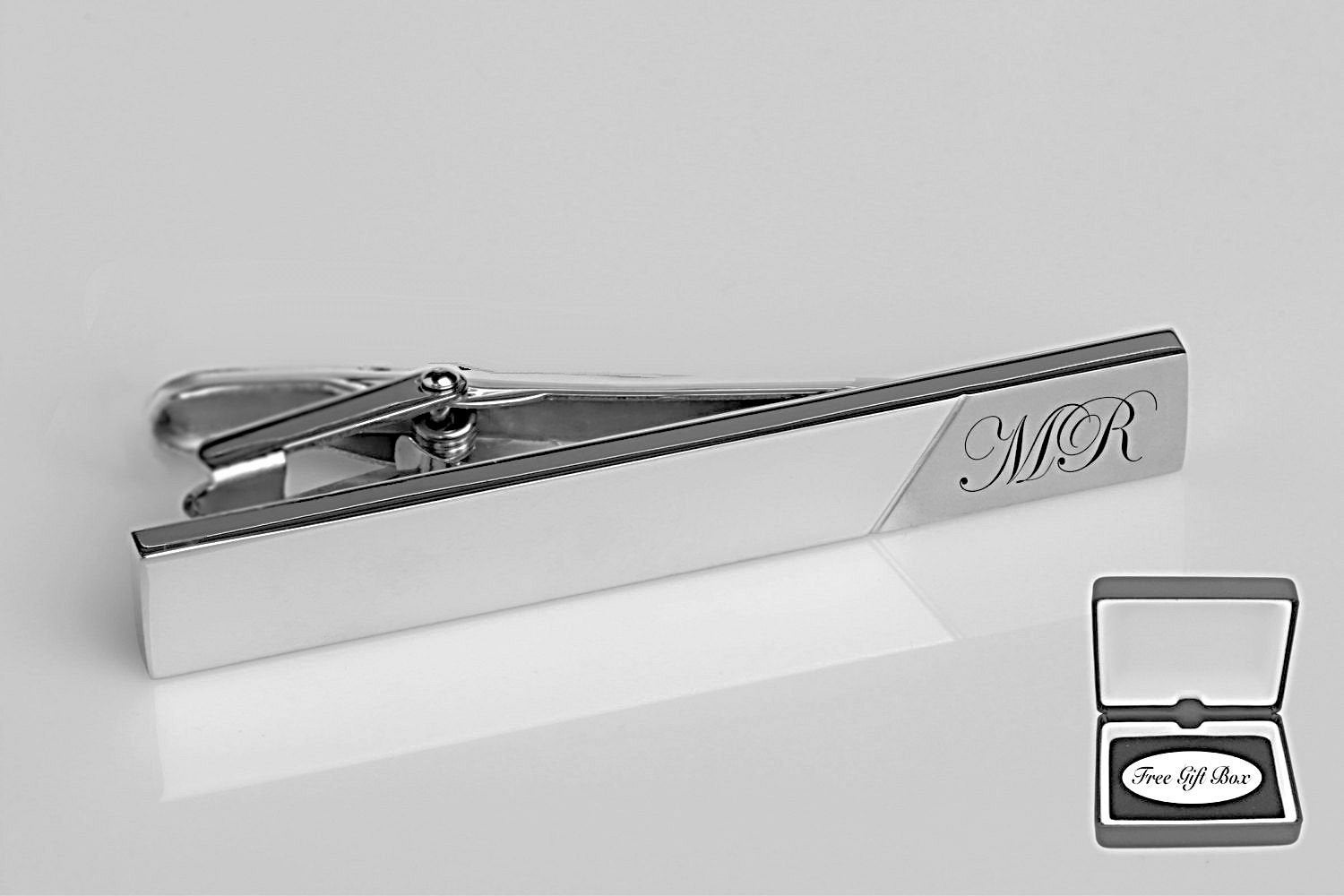Engraved Tie Clip, Personalized Tie Clip, Custom Tie Clip, Silver Tie…