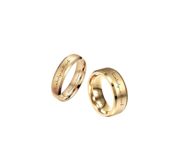 Couple Ring Set ( Women + Men) Fashionable 18k Gold plated - Temu