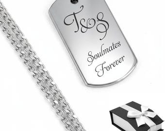 Engraved Tungsten Dog Tag Necklace – Personalized Keepsake Pendant Gift For Military