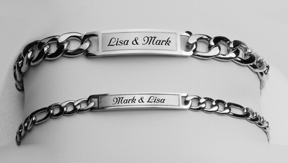 Custom silver bracelets with engraved deals