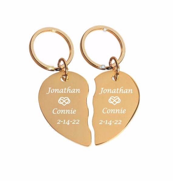 Split heart hotsell keychain engraved