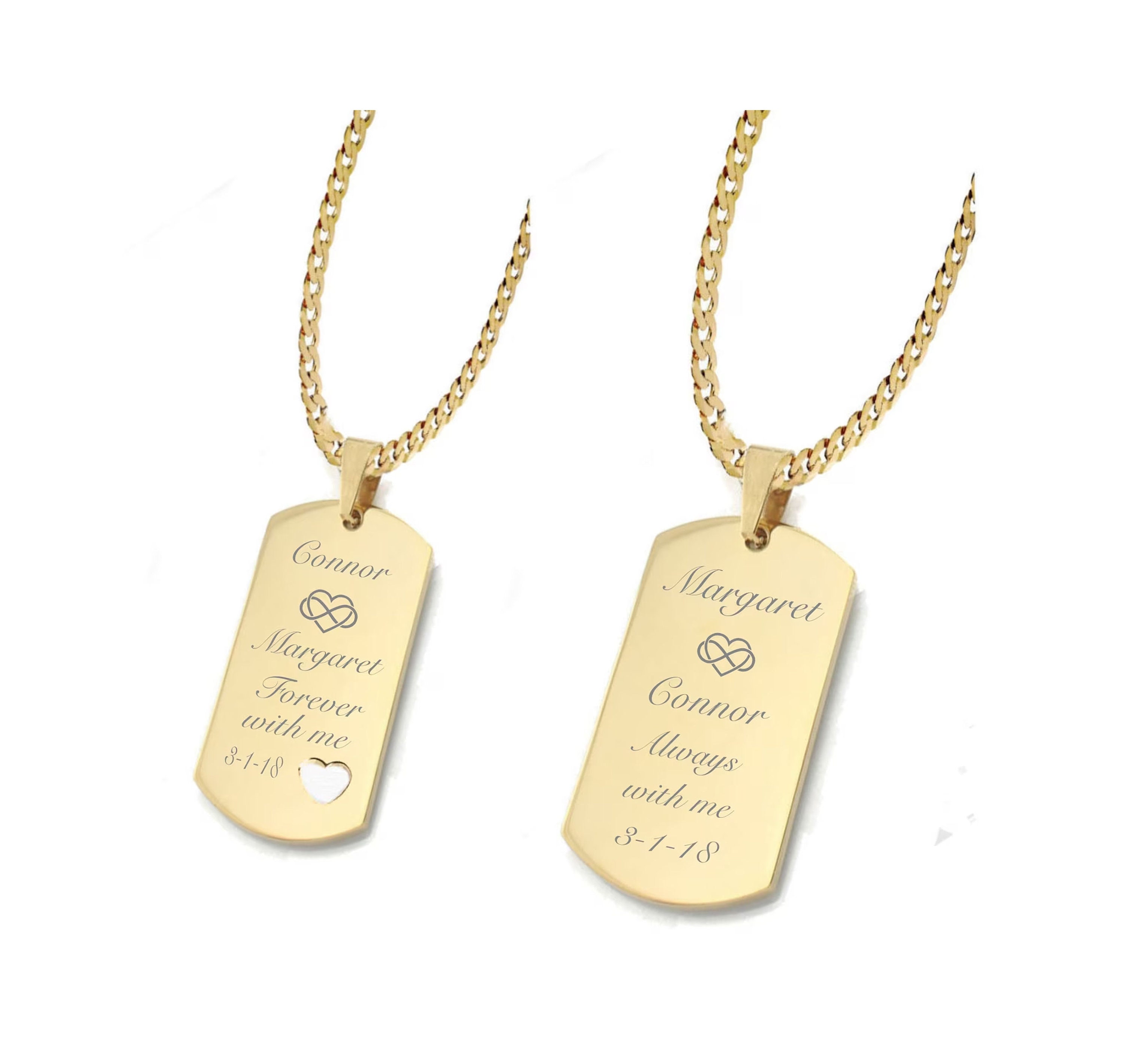 Carry Your Heart with Me Dog Tag and Ring Set in Rose Gold Plating by oNecklace