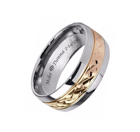 Engraved Ring Personalized Rose Gold 
