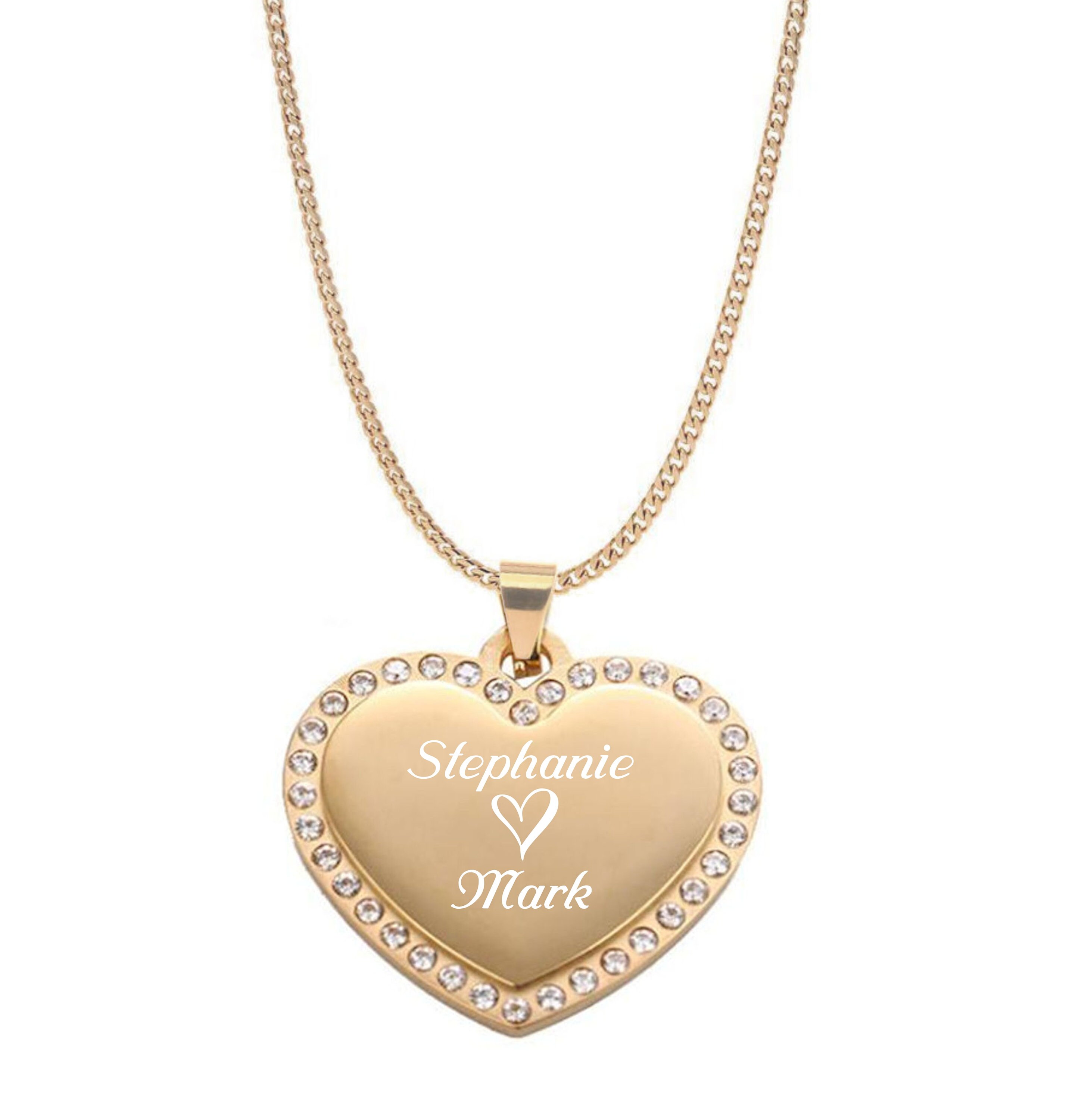 Gold Heart Necklace Personalized Heart 