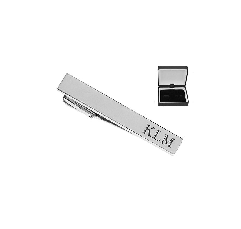 Personalized Tie Clip Silver Tie Clip Custom Engraved Free Best Man Gift For Him Dad Groom Groomsman Gift Wedding Gift, Buy 6 Get 7th Free image 1