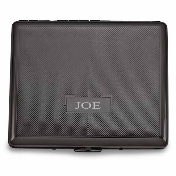 modern cigarette case Personalized Modern Double Sided Gunmetal Cigarette Case, Custom Cigarillo  Holder Gift for Smoker