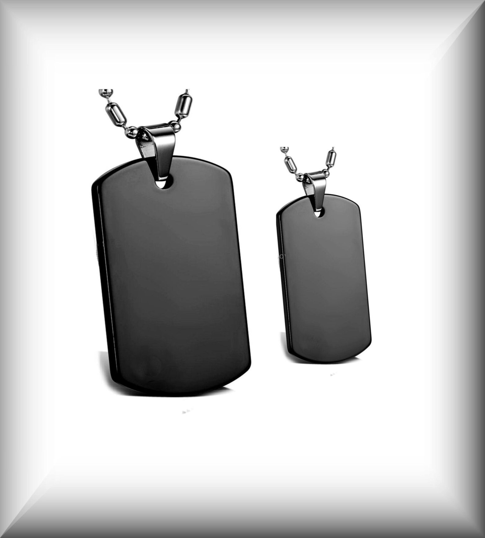 Black Dog Tag Custom Dog Tag Stainless Steel Black Dog Tag Etsy