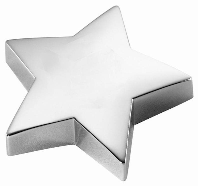 Personalized Silver Star Paperweight Custom Engraved Free, Engraved Paperweight, Star Shaped Paperweight, Engraved Paperweight image 3