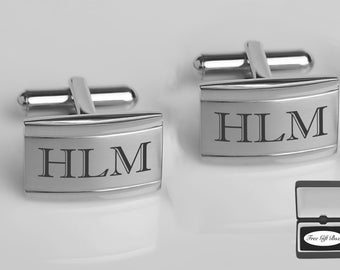 Personalized Cufflinks, Engraved Cufflinks, Silver Cufflinks, Groomsmen Gift, Wedding Favor, Gift For Men, Engraved Free, Buy 6 Get 7th Free
