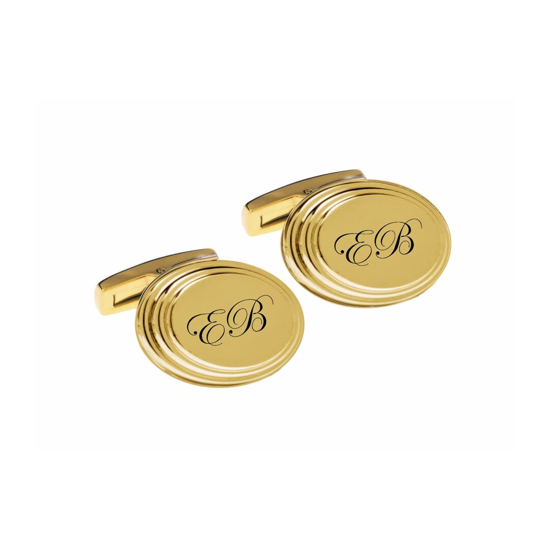 Personalized Cufflinks, Engraved Cufflinks, Gold Cufflinks, Monogrammed