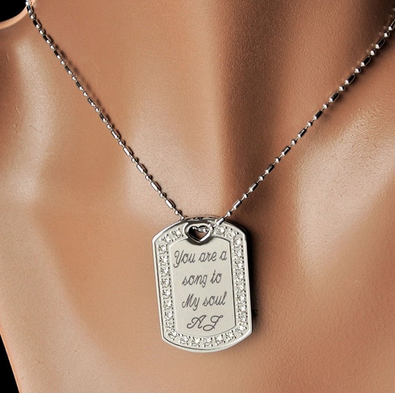 Custom Dog Tag Engraved Dog Tag Silver 
