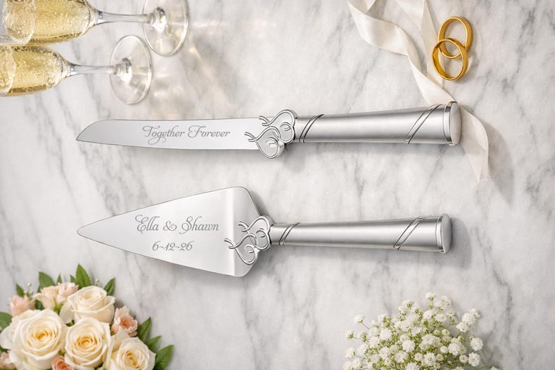 A & L Engraving Wedding Cake Server