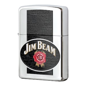 Zippo Jim Beam Zippo Lighter High Polish Chrome 28071 Gift for Him, Personalized afbeelding 1