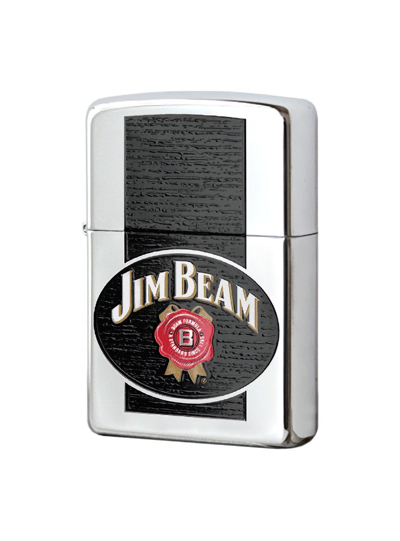 Zippo Jim Beam Zippo Lighter High Polish Chrome 28071 Gift for Him, Personalized afbeelding 1