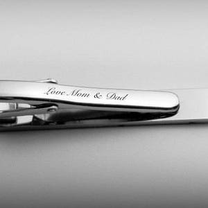 Personalized Tie Clip Engraved Silver Tie Clip For Groom Groomsman Best Man Gift Custom Tie Bar For Men Father's Day Gift Buy 6 Get 7th Free image 4