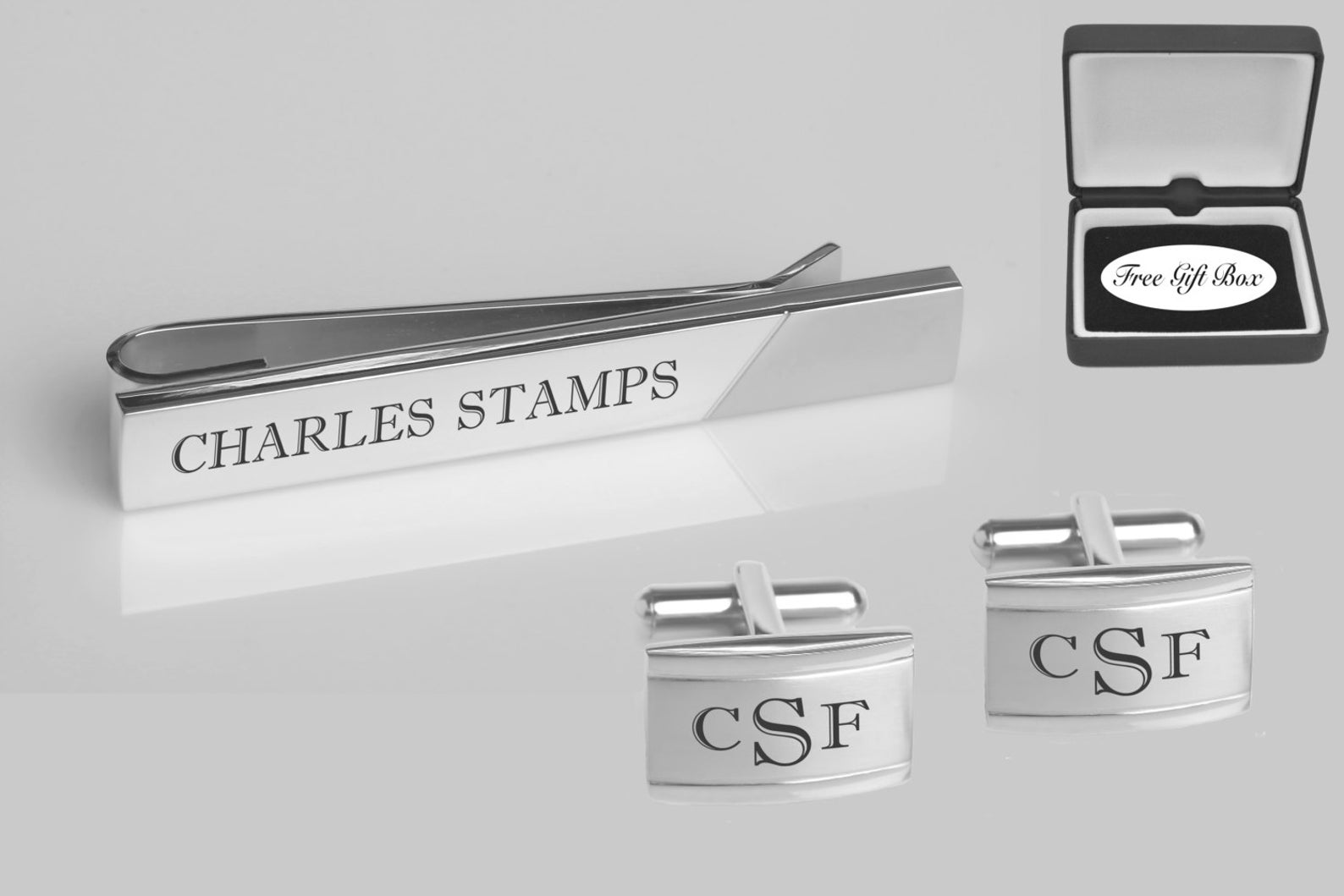 Engraved Cufflinks Personalized Tie Clips Silver Cufflinks Etsy