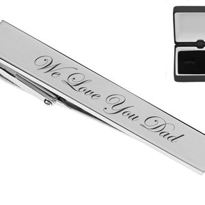 Personalized Tie Clip Silver Tie Clip Custom Engraved Free Best Man Gift For Him Dad Groom Groomsman Gift Wedding Gift, Buy 6 Get 7th Free image 3