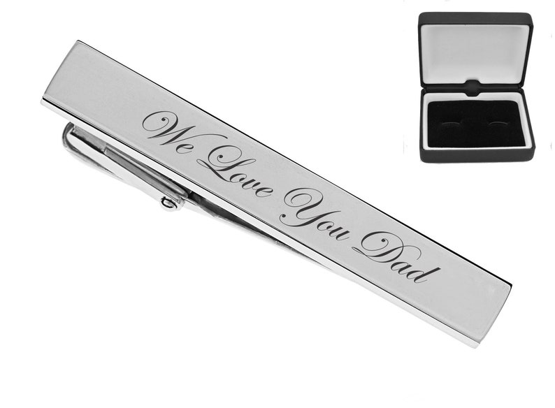 Personalized Tie Clip Silver Tie Clip Custom Engraved Free Best Man Gift For Him Dad Groom Groomsman Gift Wedding Gift, Buy 6 Get 7th Free image 3