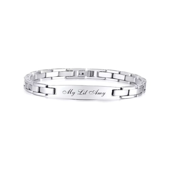 Engraved Silver Children's Bracelet 5.5  to 7 inches, Silver Small Bracelet, Personalized ID Bracelet, Kid's Bracelet, Engraved Bracelet,