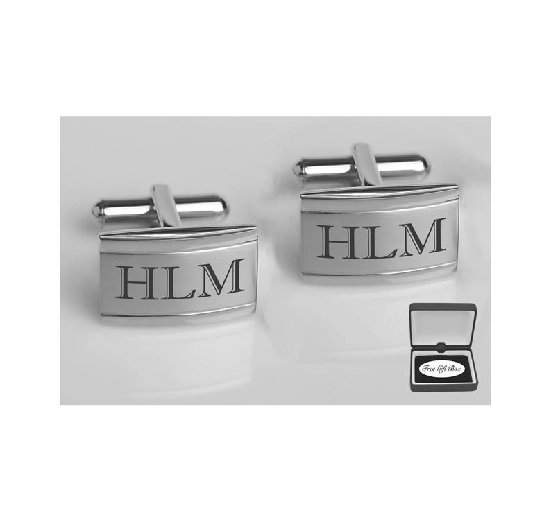 Personalized Cufflinks Engraved Cufflinks Silver Cufflinks Monogrammed Gift For Him Groomsman Gift Best Man Wedding Gifts Buy 6 Get 7th Free image 1